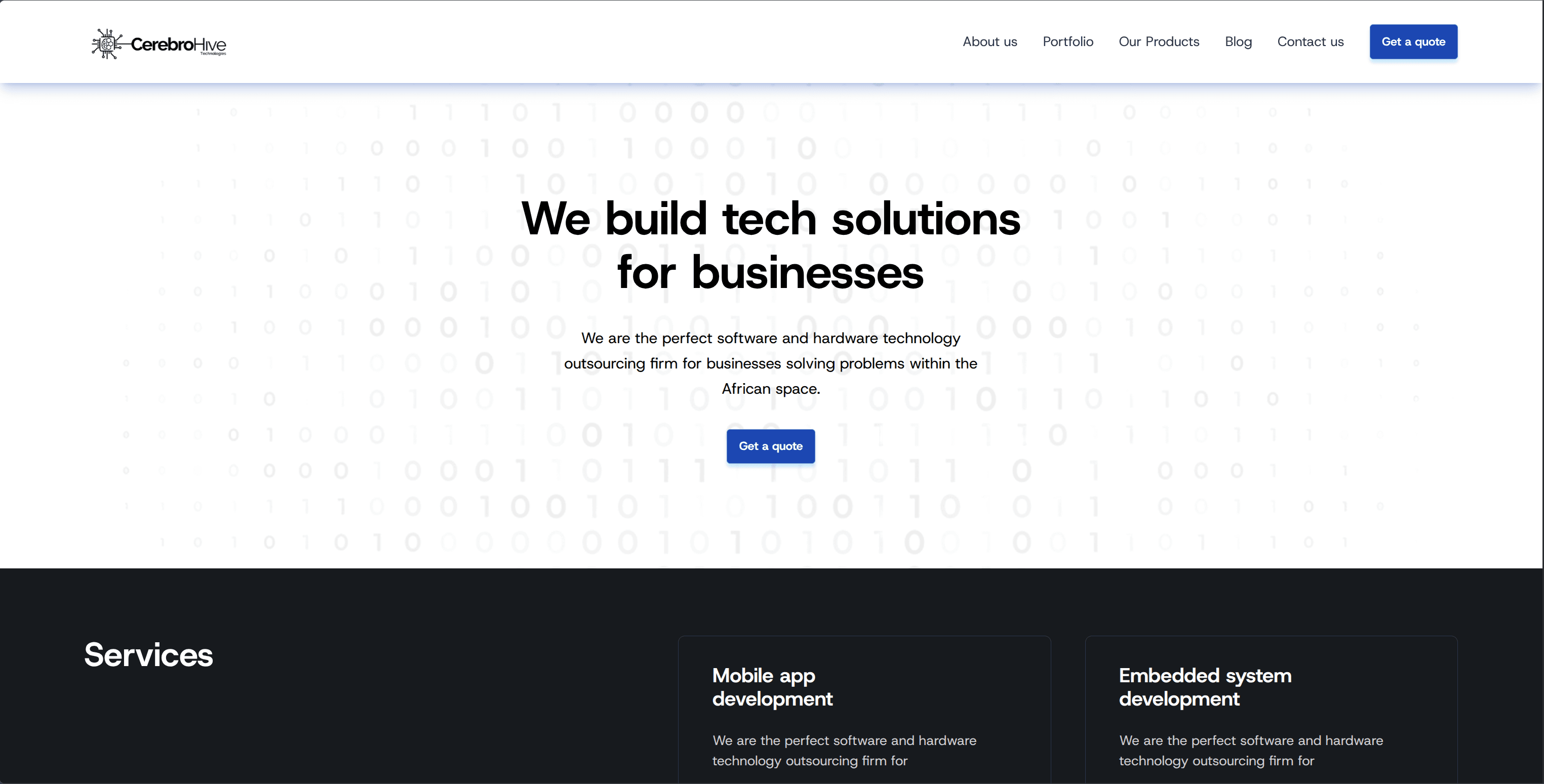 Cerebrohive Technologies website